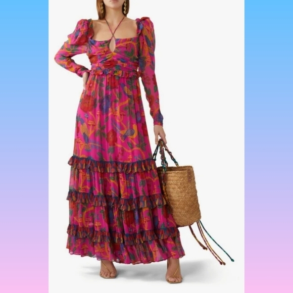 Farm Rio Pink Sweet Forest Maxi Dress - Picture 7 of 12